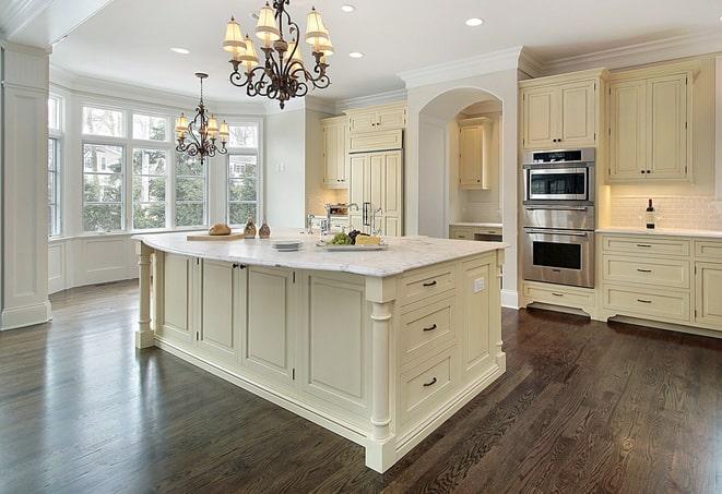 close-up view of textured laminate floors planks in Franklin