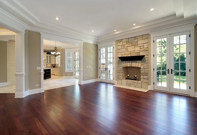 hardwood floors in a sleek, contemporary office space